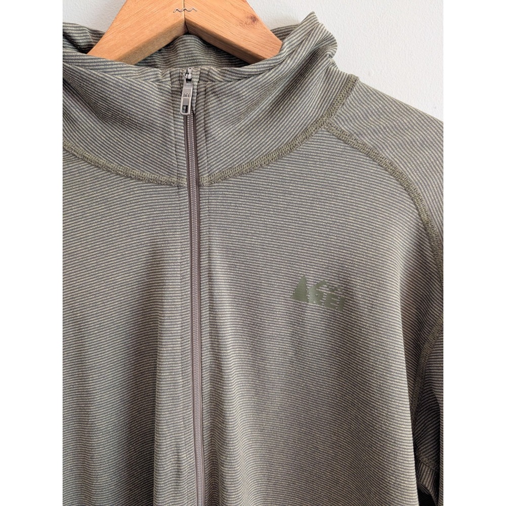 REI Mens Base Layer L Green Lightweight 1/2 Zip Pullover Outdoor Camping Hiking